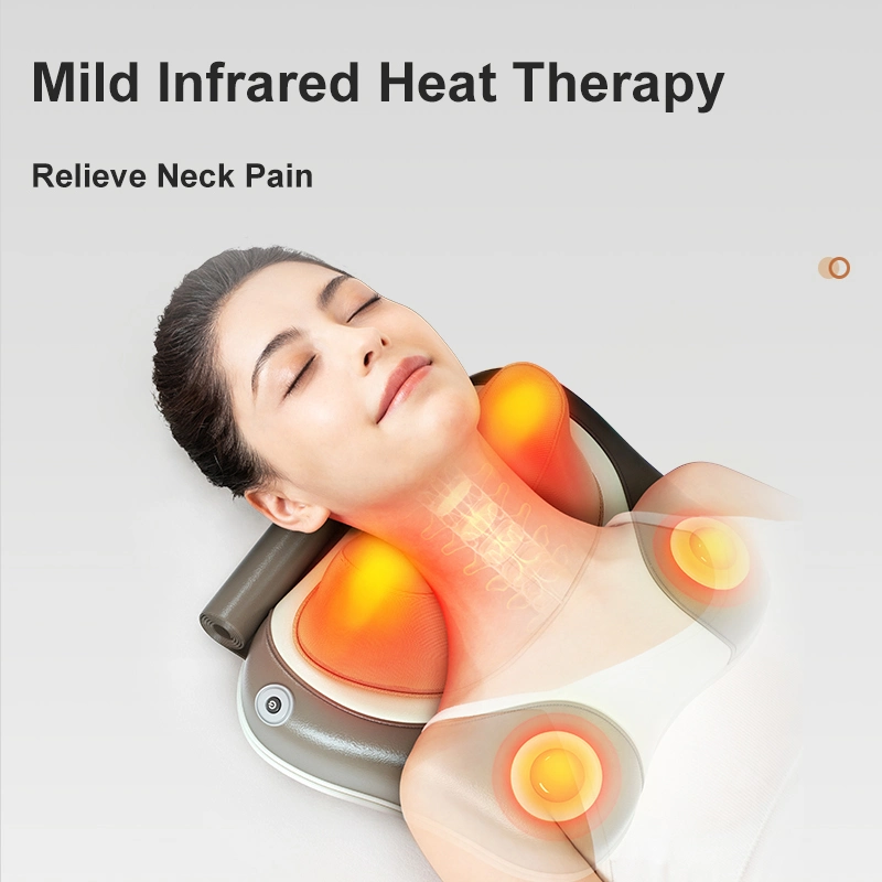 Chinese Factory Electric Shiatsu Infrared Heating Home and Car Use High Qulaity Neck Shoulder Waist Back Smart Massage Pillow